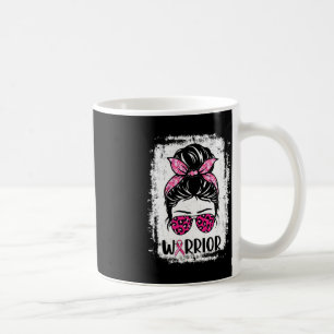 Warrior Breast Cancer Awareness Pink Ribbons Messy Coffee Mug