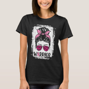 Warrior Breast Cancer Awareness Pink Ribbons Messy T-Shirt