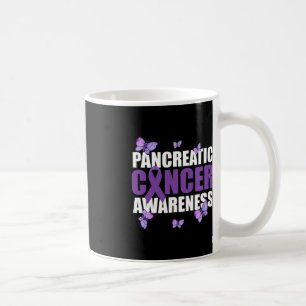 Warrior Butterfly Purple Ribbon Pancreatic Cancer Coffee Mug