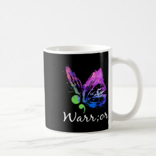 Warrior Butterfly Semicolon Suicide Prevention Awa Coffee Mug