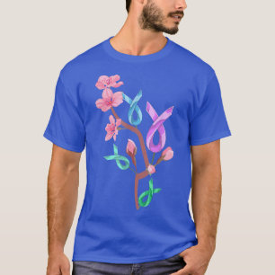 Warrior Cancer Fighter Ribbon Sakura Cancer Awaren T-Shirt