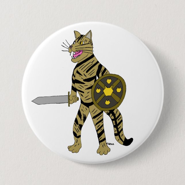 Warrior Cat 7.5 Cm Round Badge (Front)