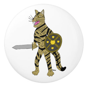 Warrior Cat  Ceramic Knob