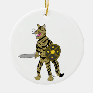 Warrior Cat  Ceramic Ornament