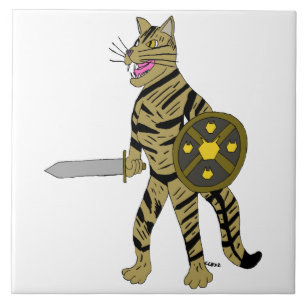 Warrior Cat  Ceramic Tile