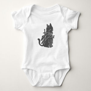 Warrior cat silhouette - Choose background color Baby Bodysuit