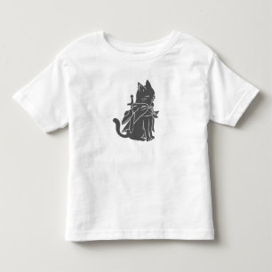 Warrior cat silhouette - Choose background color Toddler T-Shirt