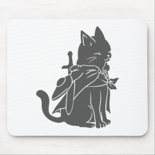 Warrior cat silhouette - Choose background colour Mouse Pad