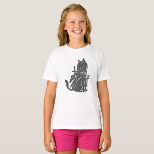 Warrior cat silhouette - Choose background colour T-Shirt