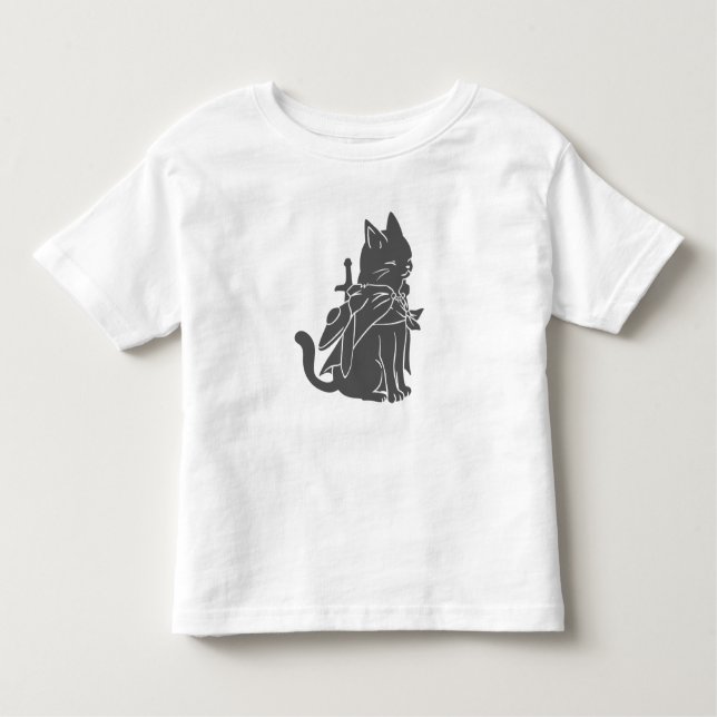 Warrior cat silhouette - Choose background colour Toddler T-Shirt (Front)