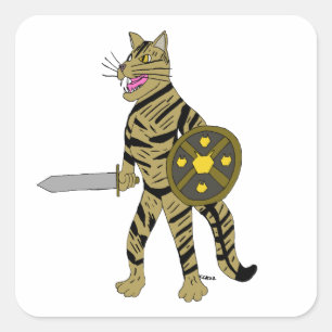 Warrior Cat  Square Sticker