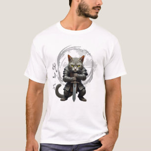 Warrior Cat wearing an armor,holding a sword  T-Shirt