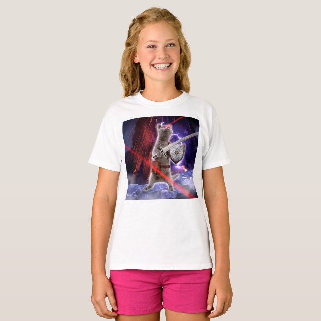 Warrior cat with lasers from eye T-Shirt (Front Full)