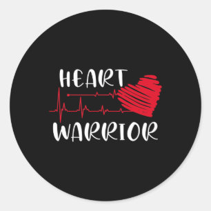 Warrior Chd Awareness Present Congenital Heart Dis Classic Round Sticker