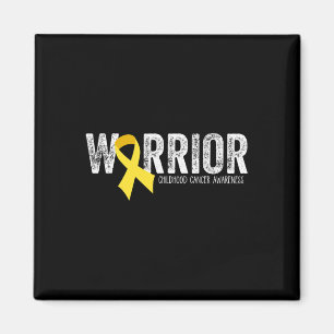 Warrior Childhood Cancer Awareness Ribbon Child Ki Magnet