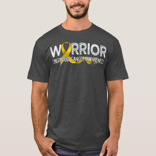 Warrior Childhood Cancer Awareness Ribbon Child Ki T-Shirt