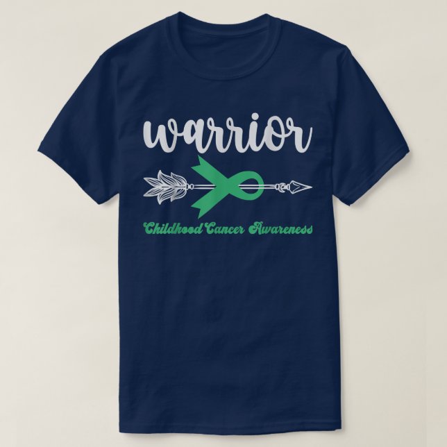 Warrior Childhood Cancer Awareness Support Strong  T-Shirt (Design Front)