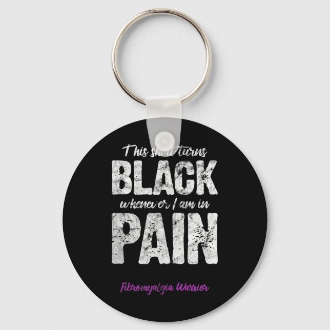 Warrior Chronic Pain Fibro Awareness Distressed  Key Ring (Front)