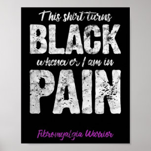 Warrior Chronic Pain Fibro Awareness Distressed  Poster