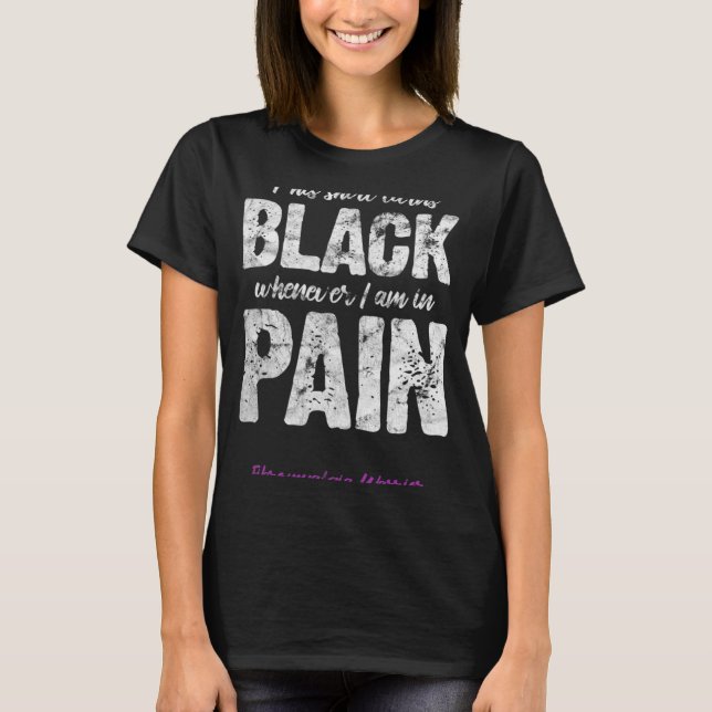 Warrior Chronic Pain Fibro Awareness Distressed  T-Shirt (Front)