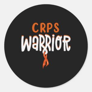 Warrior CRPS Awareness Month Orange Ribbon Classic Round Sticker