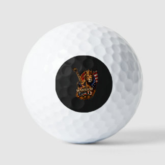 Warrior Dad Lion American Flag Guitar  Golf Balls