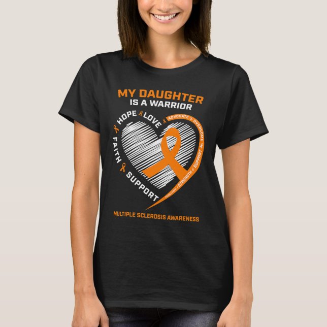 Warrior Daughter Wear Orange Multiple Sclerosis Aw T-Shirt (Front)