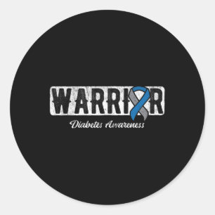 Warrior Diabetes Awareness Classic Round Sticker