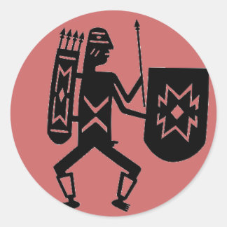 Warrior dot classic round sticker