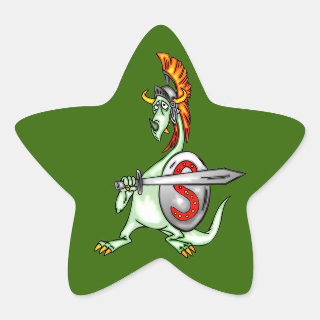 Warrior Dragon Star Sticker (Front)