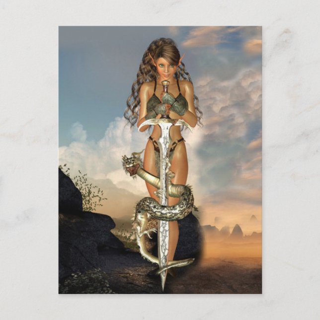 Warrior elf postcard (Front)