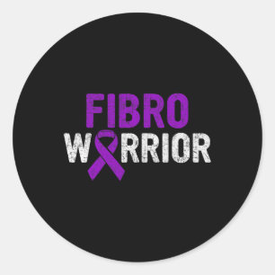 Warrior Fibromyalgia Awareness Costume Ribbon Gift Classic Round Sticker
