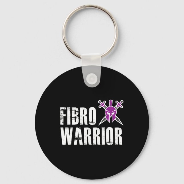 Warrior - Fibromyalgia Awareness Fighter 1  Key Ring (Front)