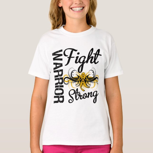 Warrior Fight Strong Appendix Cancer T-Shirt (Front)