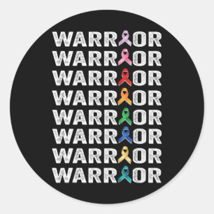 Warrior Fighter Cancer Survivor awareness world ca Classic Round Sticker