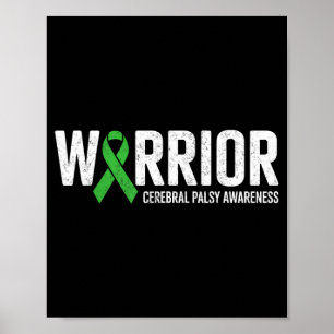 Warrior Fighter Cerebral Palsy Awareness CP Ribbon Poster