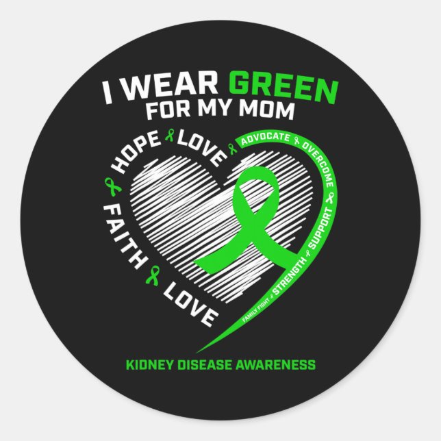 Warrior Fighter Women Men Gifts Mum Kidney Disease Classic Round Sticker (Front)