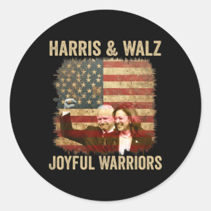 Warrior For Kamala Harris Tim Walz 2024 1 Classic Round Sticker
