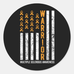 Warrior For Women And Men Multiple Sclerosis Aware Classic Round Sticker