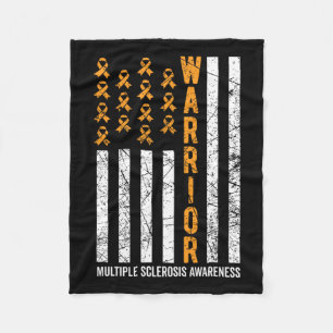 Warrior For Women And Men Multiple Sclerosis Aware Fleece Blanket