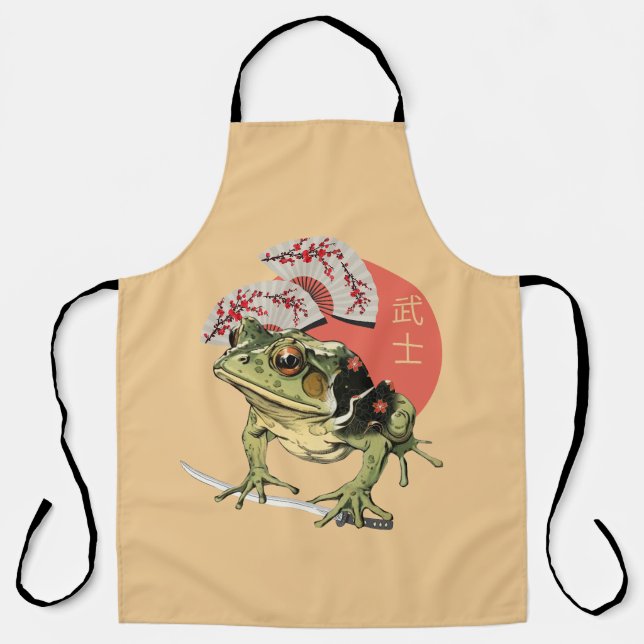 Warrior Frog with sword design Apron (Front)
