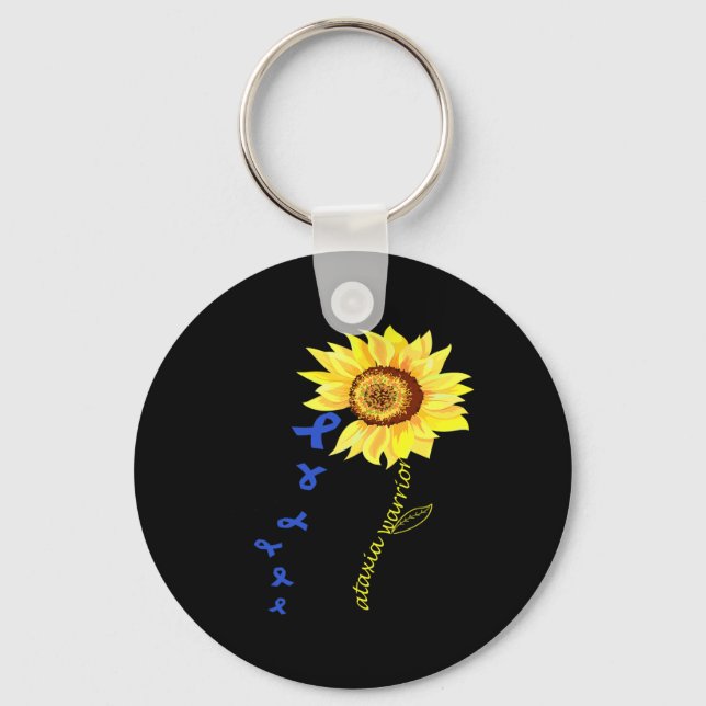 Warrior Fun Design Ataxia Awareness.  Key Ring (Front)