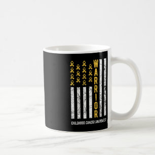 Warrior Gold Ribbon Childhood Cancer Awareness Coffee Mug