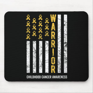 Warrior Gold Ribbon Childhood Cancer Awareness  Mouse Pad