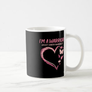 Warrior Heart Butterfly Breast Cancer Awareness Wo Coffee Mug
