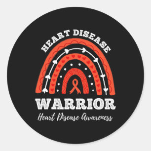 Warrior Heart Disease Awareness Classic Round Sticker