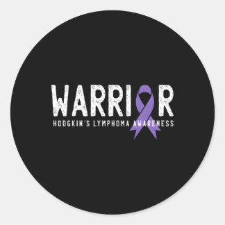Warrior Hodgkin'S Lymphoma Cancer Awareness Ribbon Classic Round Sticker