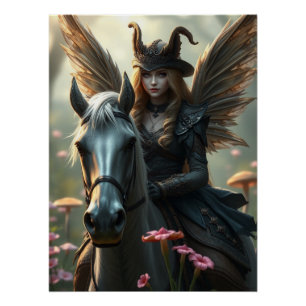 Warrior Horse Fairy Fantasy Art  Poster