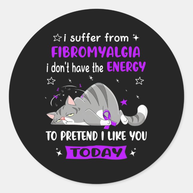 Warrior I Suffer From Fibromyalgia  Classic Round Sticker (Front)