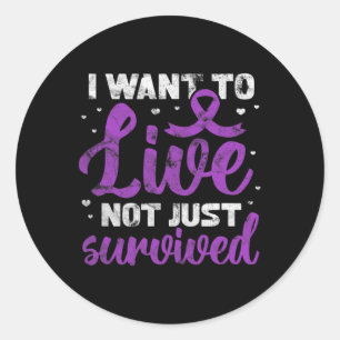 Warrior I Want To Live Not Just Survived Grunge Classic Round Sticker